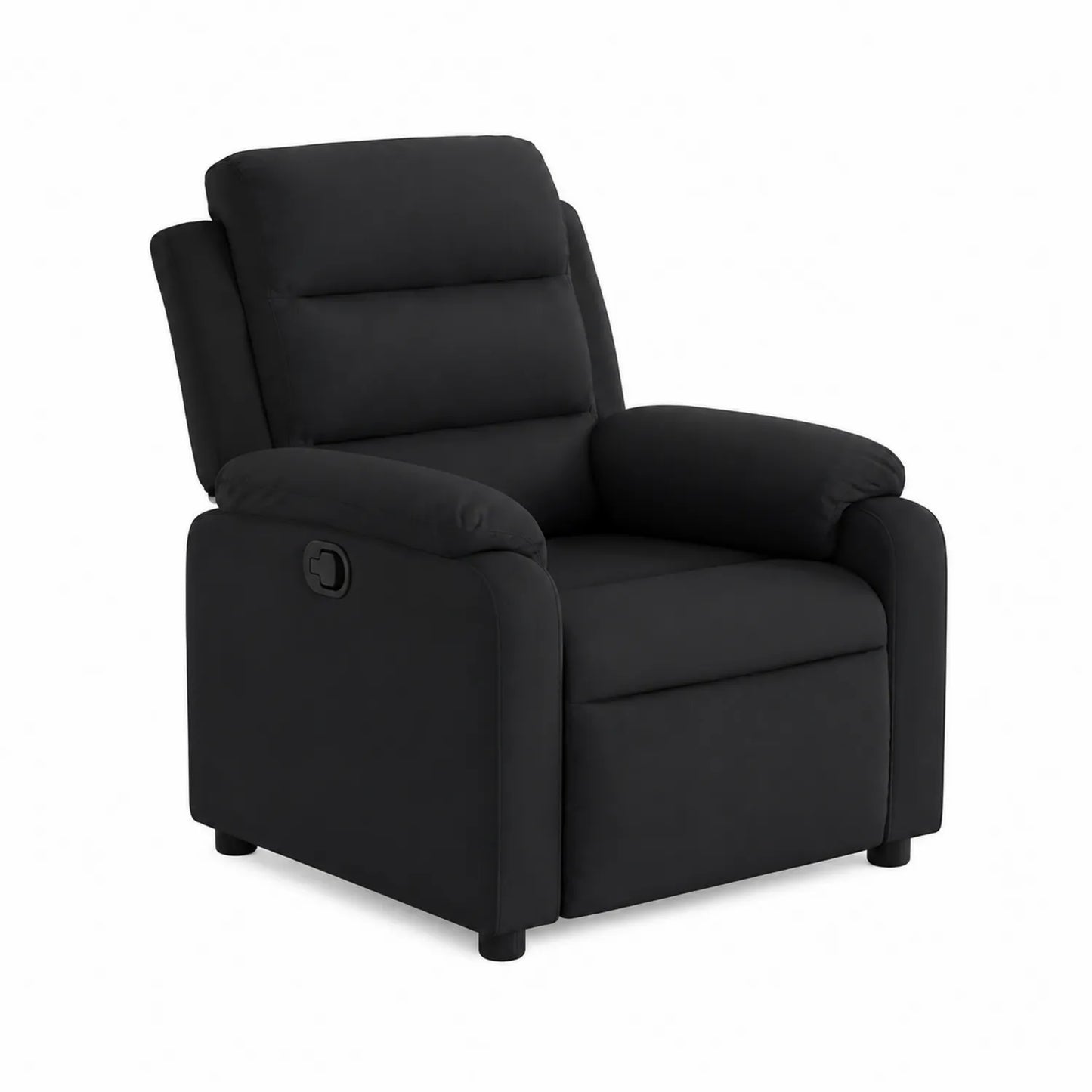 Poltrona Reclinabile in Microfibra Nera, 96 cm x 90 cm x 65 cm