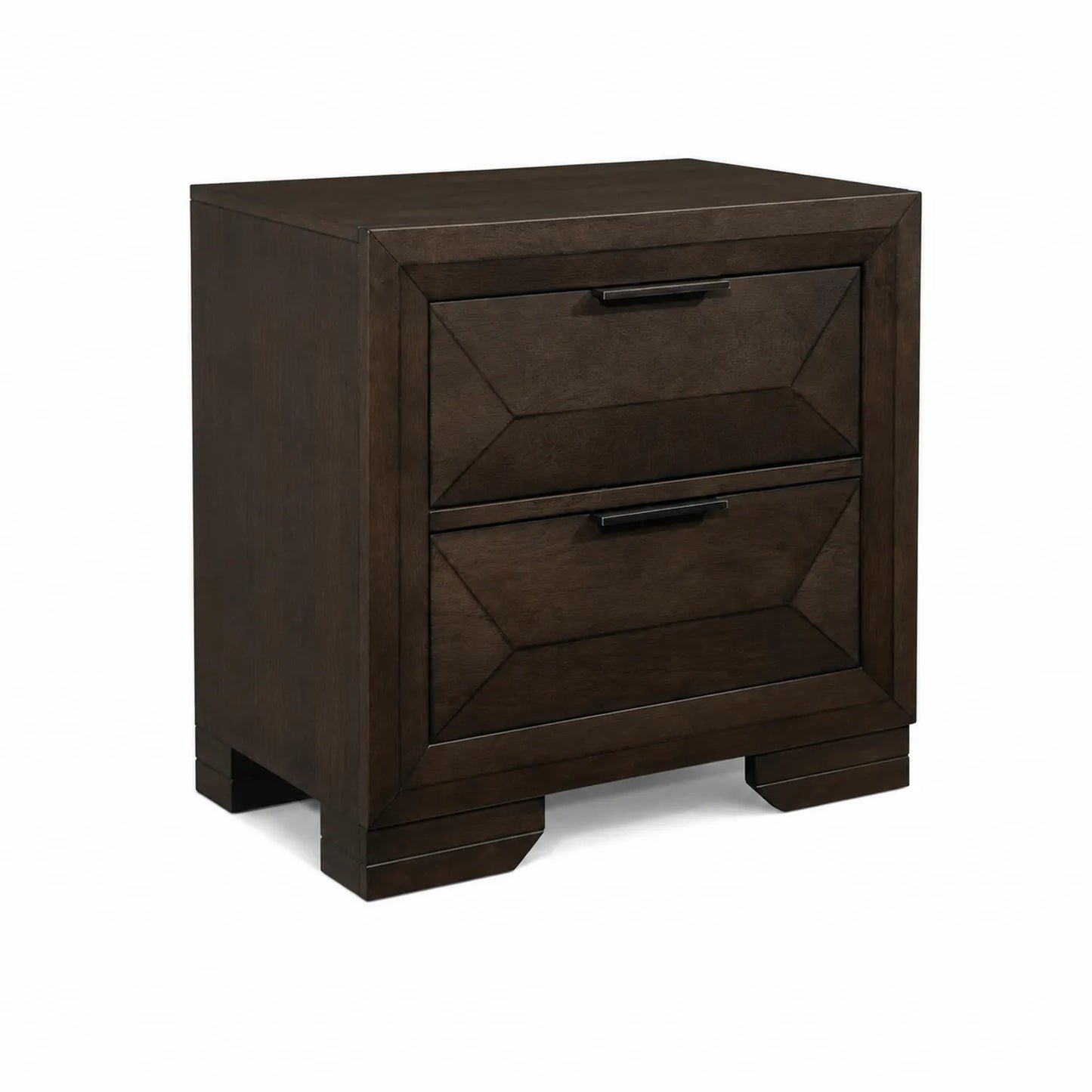 Comodino in legno con 2 cassetti in noce 60x45x55 cm