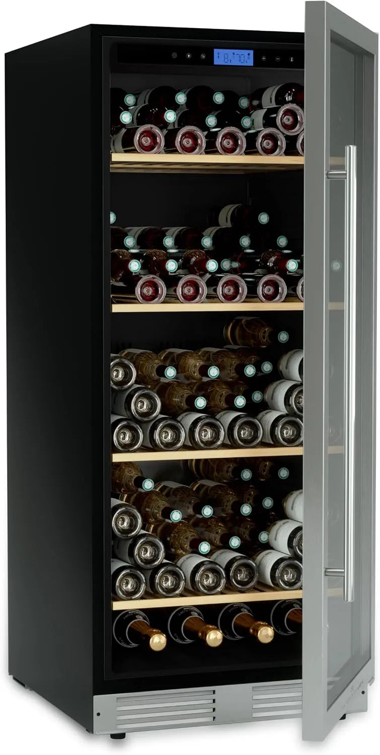 Cantinetta vino CAVCE160, 160 bottiglie, 5 a 22 °C, libera installazione, acciaio inox, luce LED, vetro anti-UV, Les Petits Champs Cantinetta CAVCE160