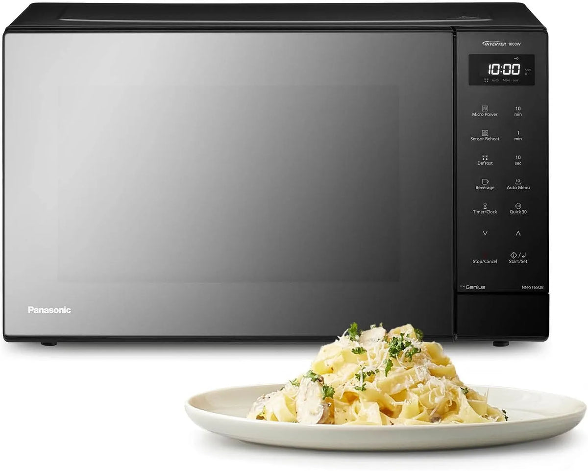 Panasonic NN-ST65QBEPG Forno a microonde, 32 L, 20 programmi, touch, Inverter, nero, Funzione Quick 30, 1000 Watt Potenza, Tecnologia Genius Sensor