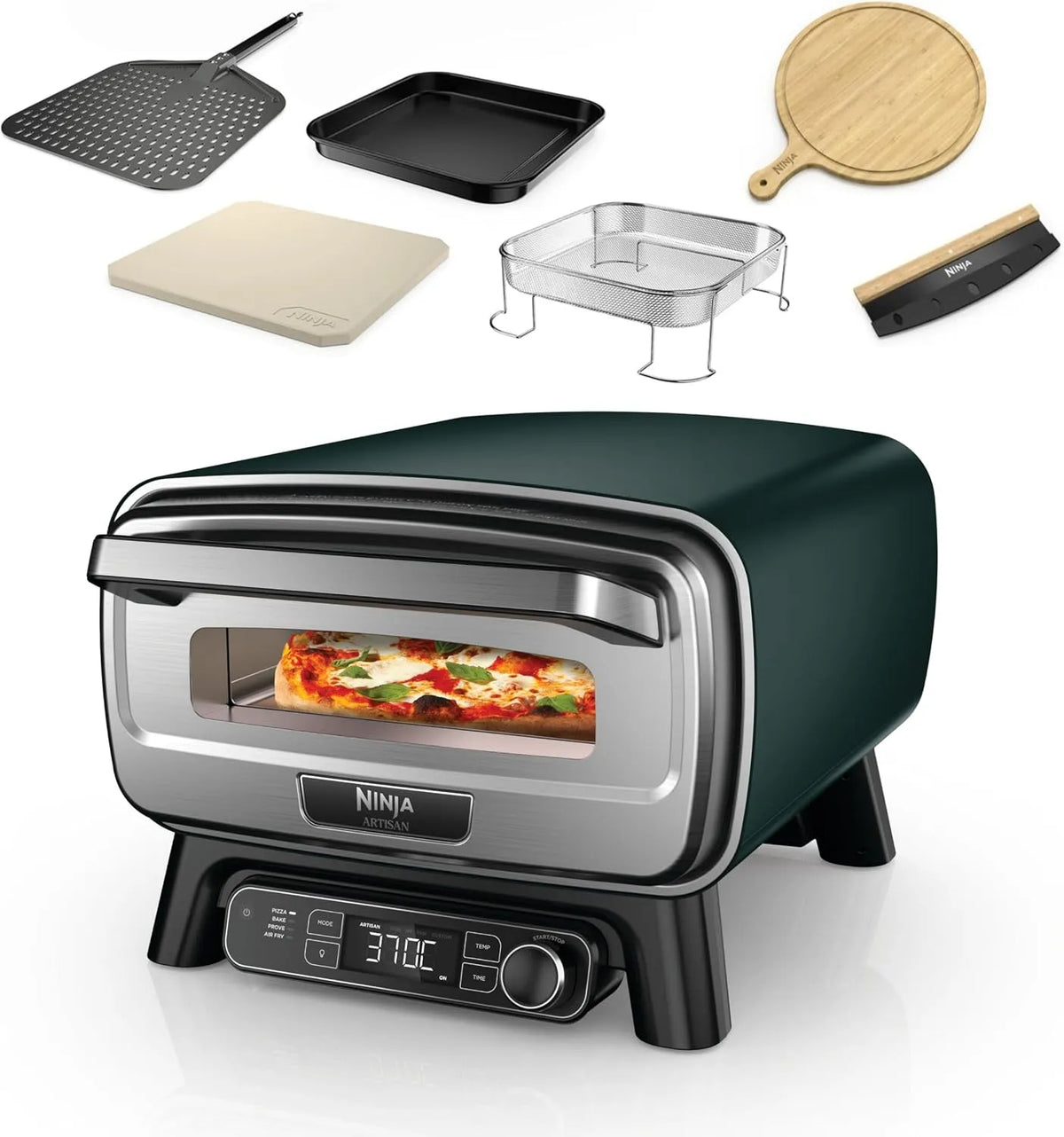 Ninja Forno elettrico per pizza, esterno, Ninja Artisan Forno elettrico per pizza e friggitrice ad aria da esterno