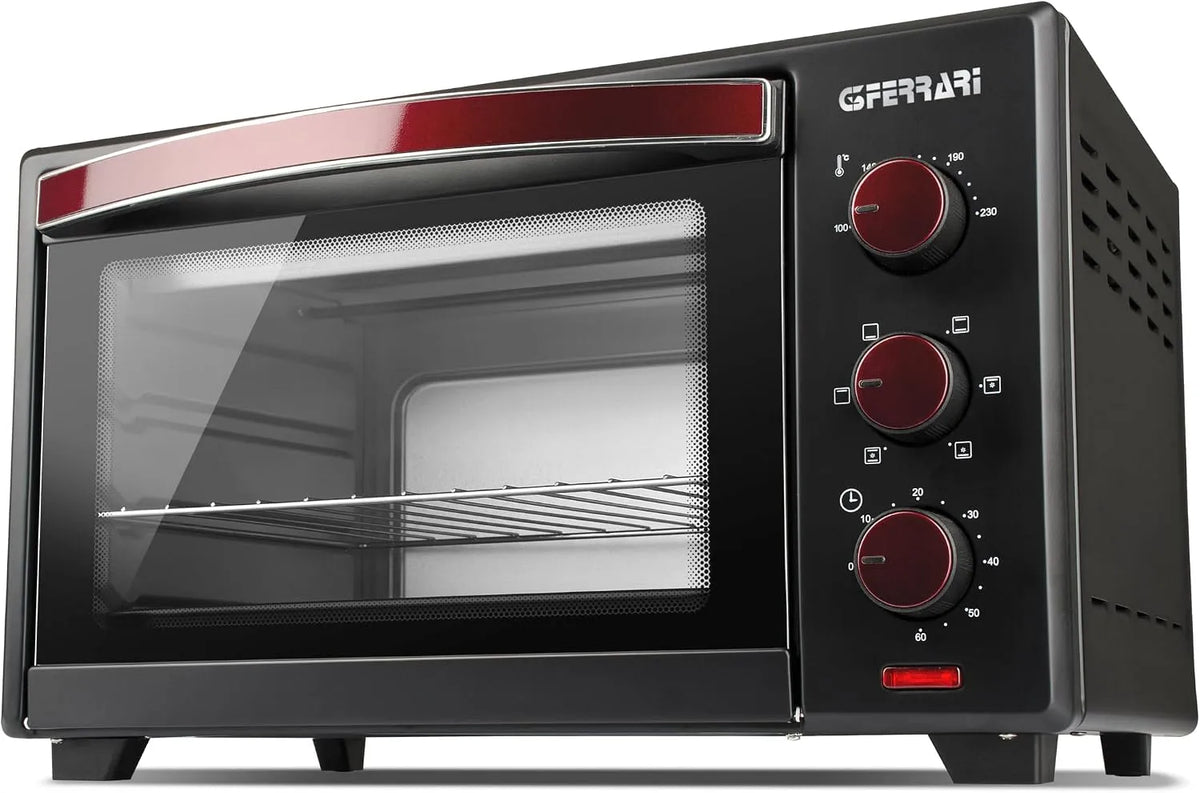 Forno elettrico G10231, 30 L, 1600 W, timer, nero, Nero-Rosso, G3 Ferrari G10231 Forno Elettrico Ventilato 30 L