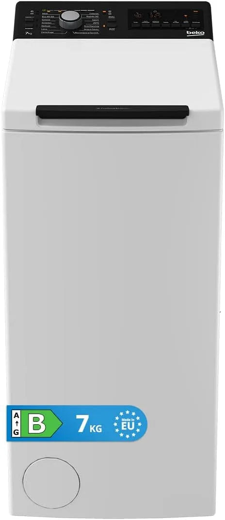 Beko 725WK Lavatrice, 90x40x60 cm, 7 kg, classe energetica B, libera installazione, 1200 Giri, min, Beko BTL 725WK IT Lavatrice Carica dall'Alto 7kg