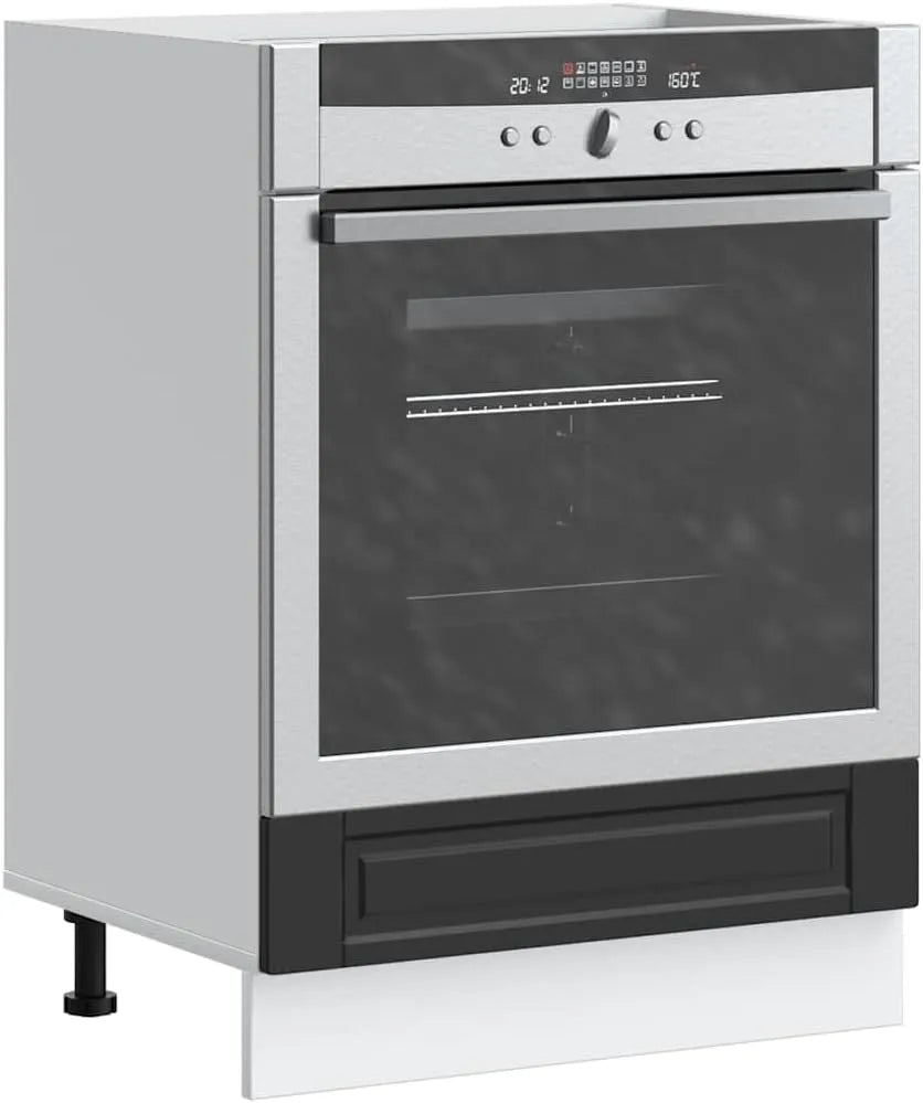 Forno a microonde, nero, con vano portaoggetti e piedini regolabili, adatto come mobiletto per forno e microonde, facile da pulire