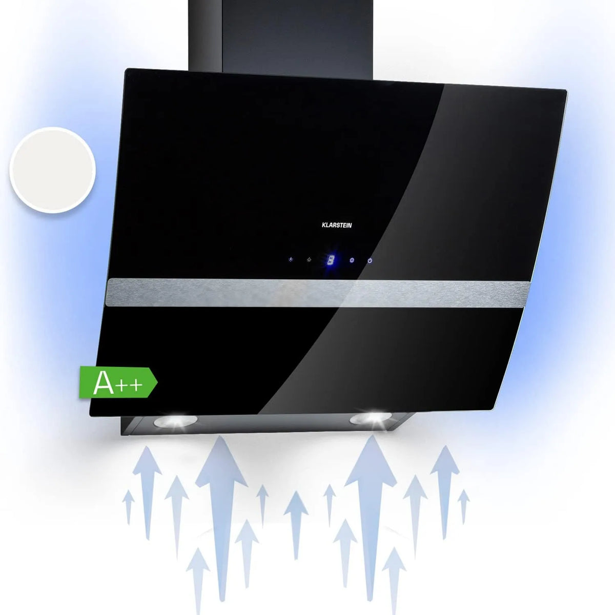 Klarstein Cappa aspirante, 60 cm, 591 m3/h, classe energetica A, cappa da cucina, illuminazione LED, esterno, Flusso d'Aria 591m3, Con Filtro per in