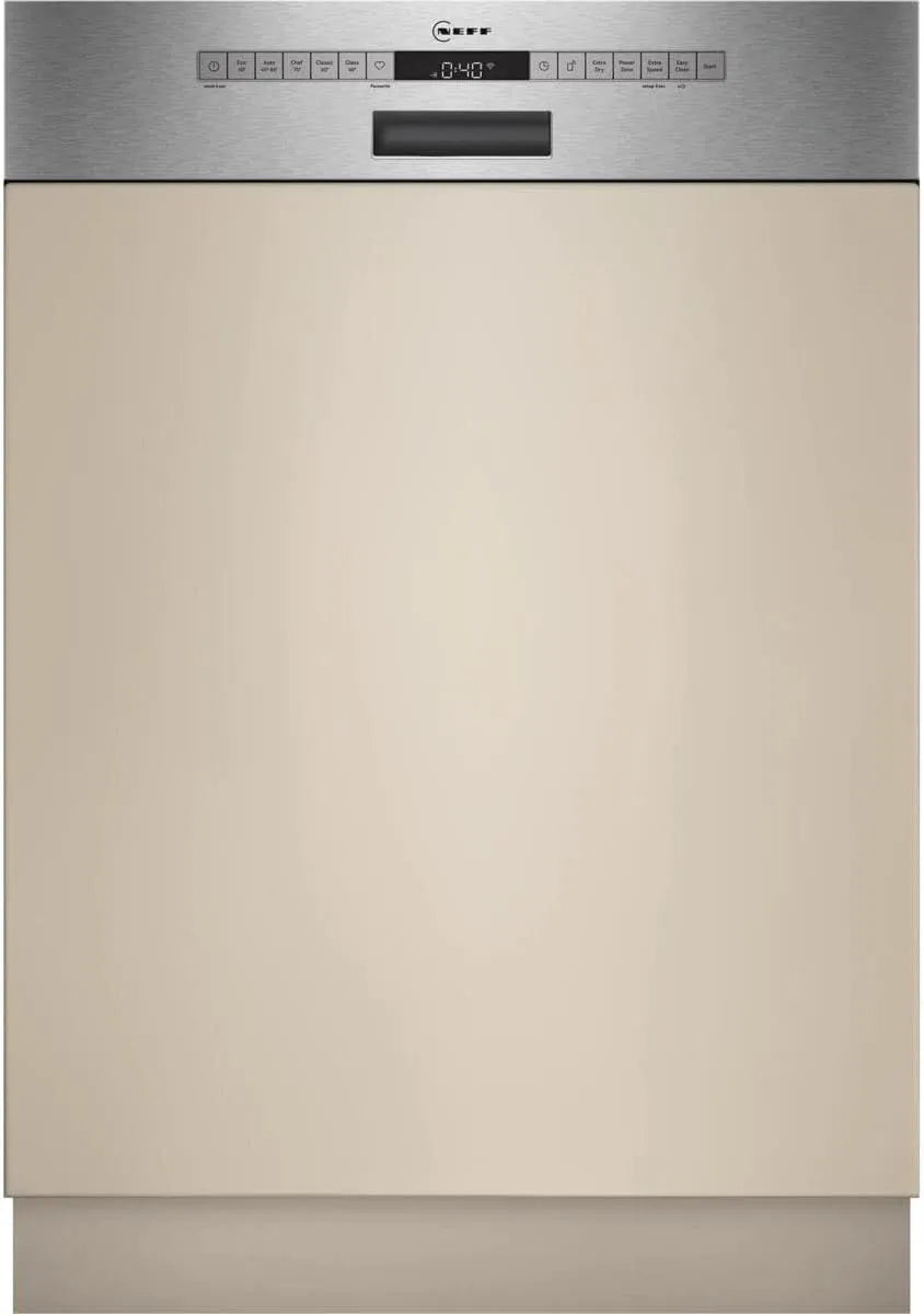 NEFF S145EVS04E Lavastoviglie, 60 cm, sistema di cestello Flex II, forte pulizia Cehf 70oC, N 50, Smart lavastoviglie integrata in parti, cassetto