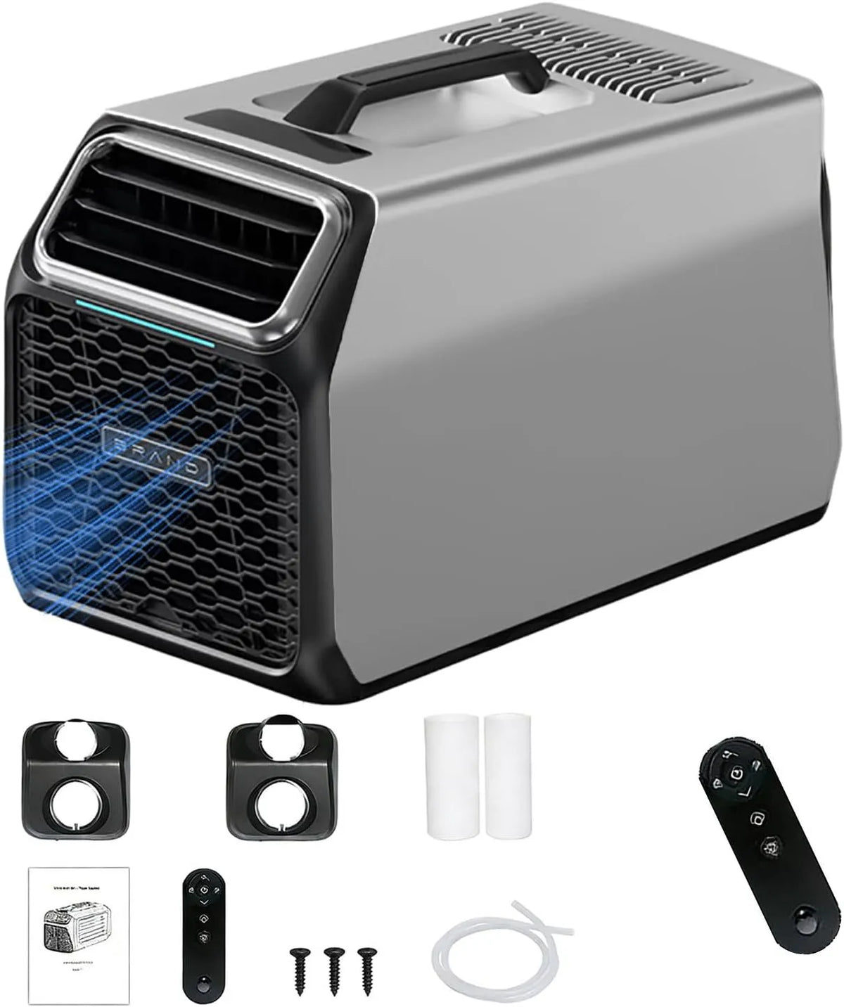 Condizionatore, portatile, timer, grigio, auto-evaporante, camion, piccoli ambienti Gray