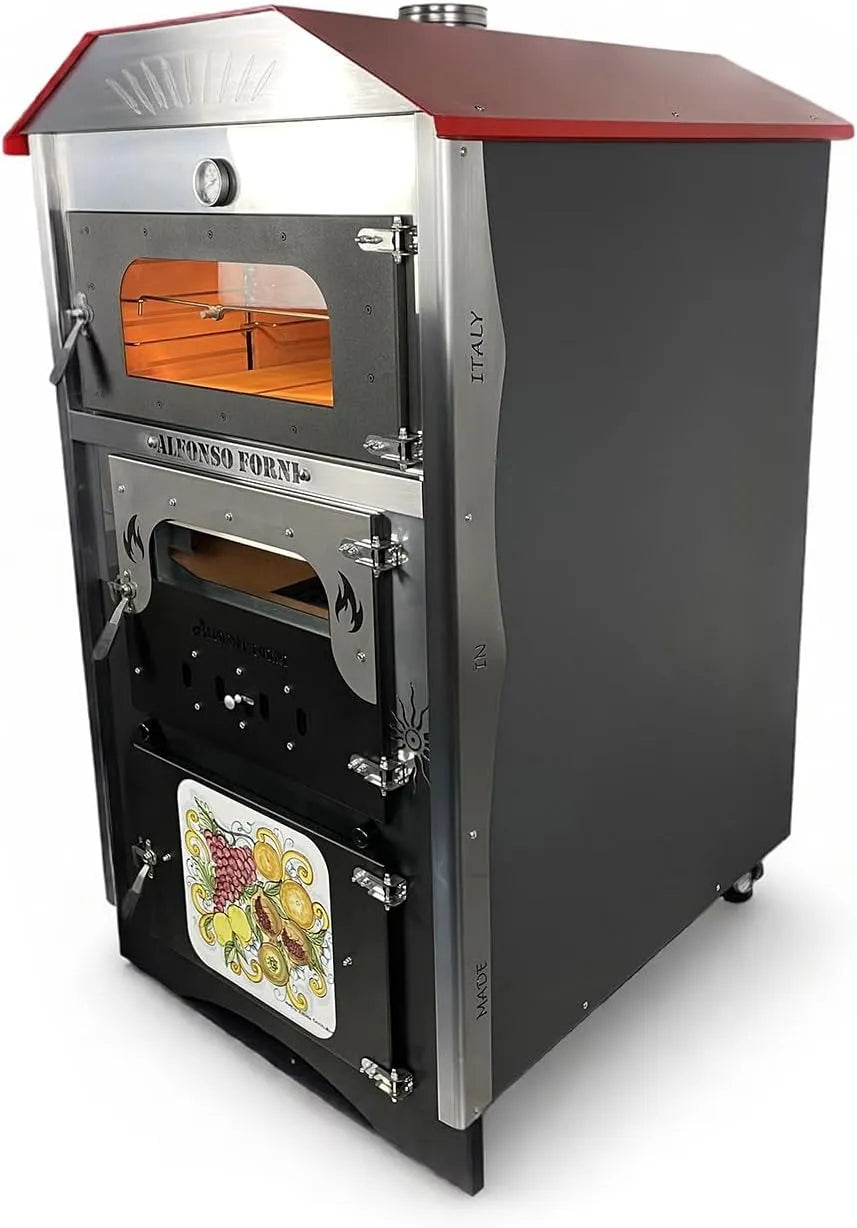 Forno elettrico per pizza Luxor-V2-Top, portatile, esterno, acciaio inox, Forno a Legna Fuoco Indiretto Portatile In Acciaio Da Esterno