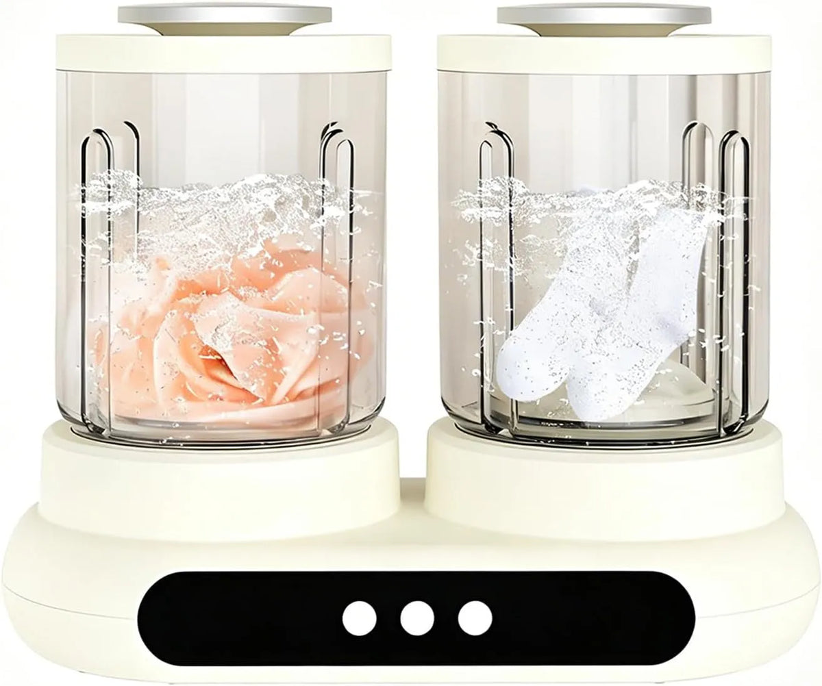 Lavatrice, 3 L, rimovibile, bianco, Bicchiere Lavaggio a Doppia Camera, Lavatrice per Biancheria da 3 Litri con Design a Doppio Cestello Rimovibile 15