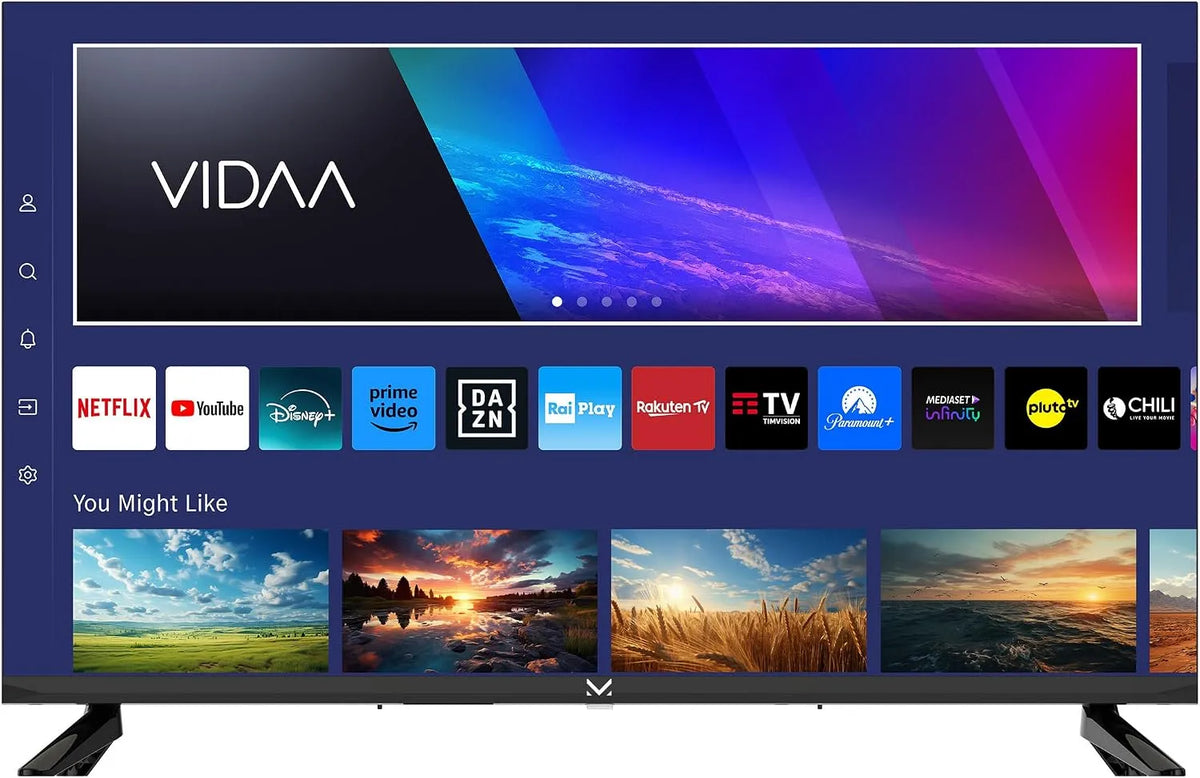 Smart TV, 32 pollici, 240 V, televisore, Majestic SM32FL 240v/12v, HDMI, USB, Wi-Fi, DVB-T/T2 e DVB-S/S2, operativo VIDAA, Majestic SM32FL V1