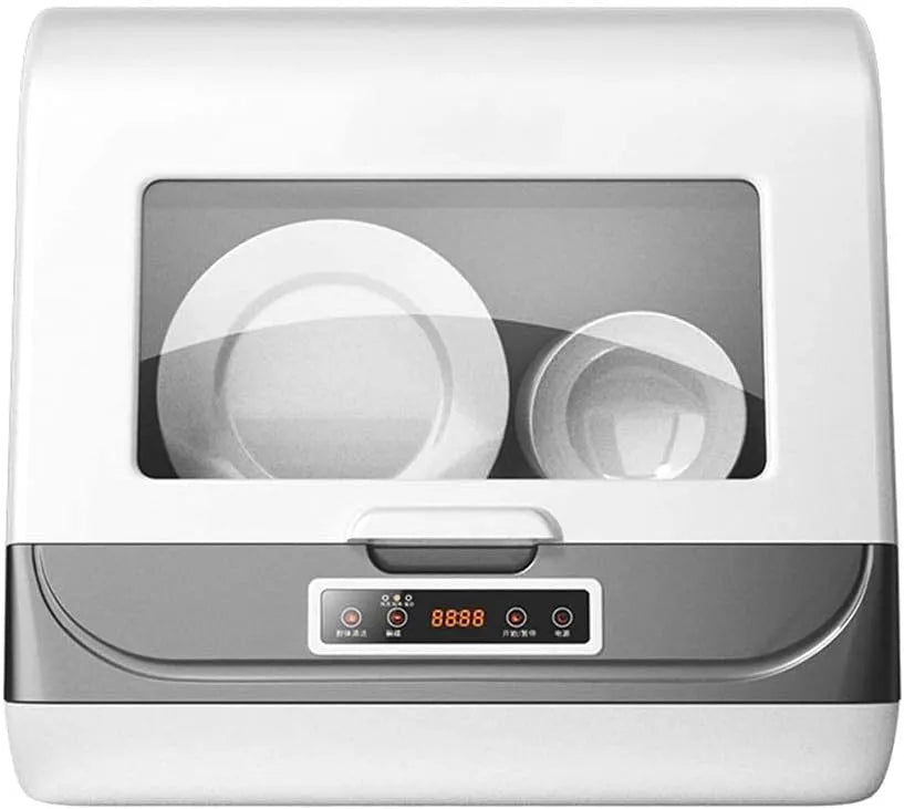 Lavatrice, 45 × 40 × 44cm, portatile, bianco, Mini lavastoviglie Slimline lavastoviglie Home Desktop lavastoviglie Asciugatura ad aria calda Smart