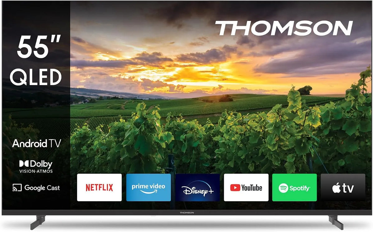 Google 55QA2S13 Smart TV, 55 pollici, televisore, QLED, HDMI, Wi-Fi, Bluetooth, Android OS, Triple-Tuner, Dolby Digital, 139 cm, CI+, Google Assistant