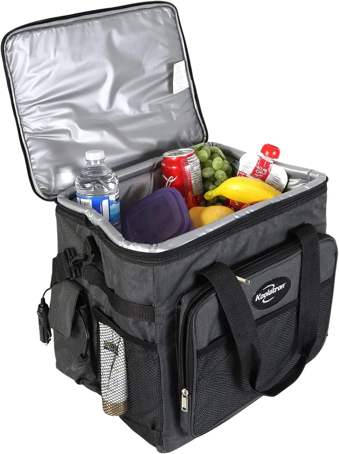 Frigorifero portatile, 25 L, auto, mini frigo portatile, nero, tracolla regolabile, stoccaggio del cavo