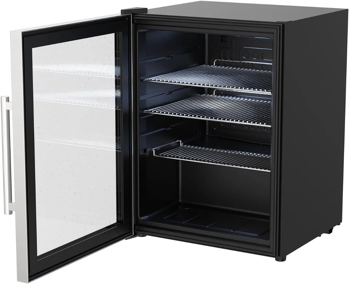 Frigorifero, 60 L, acciaio inox, 60 litri, cozze® Frigorifero per esterni con telaio in acciaio inox