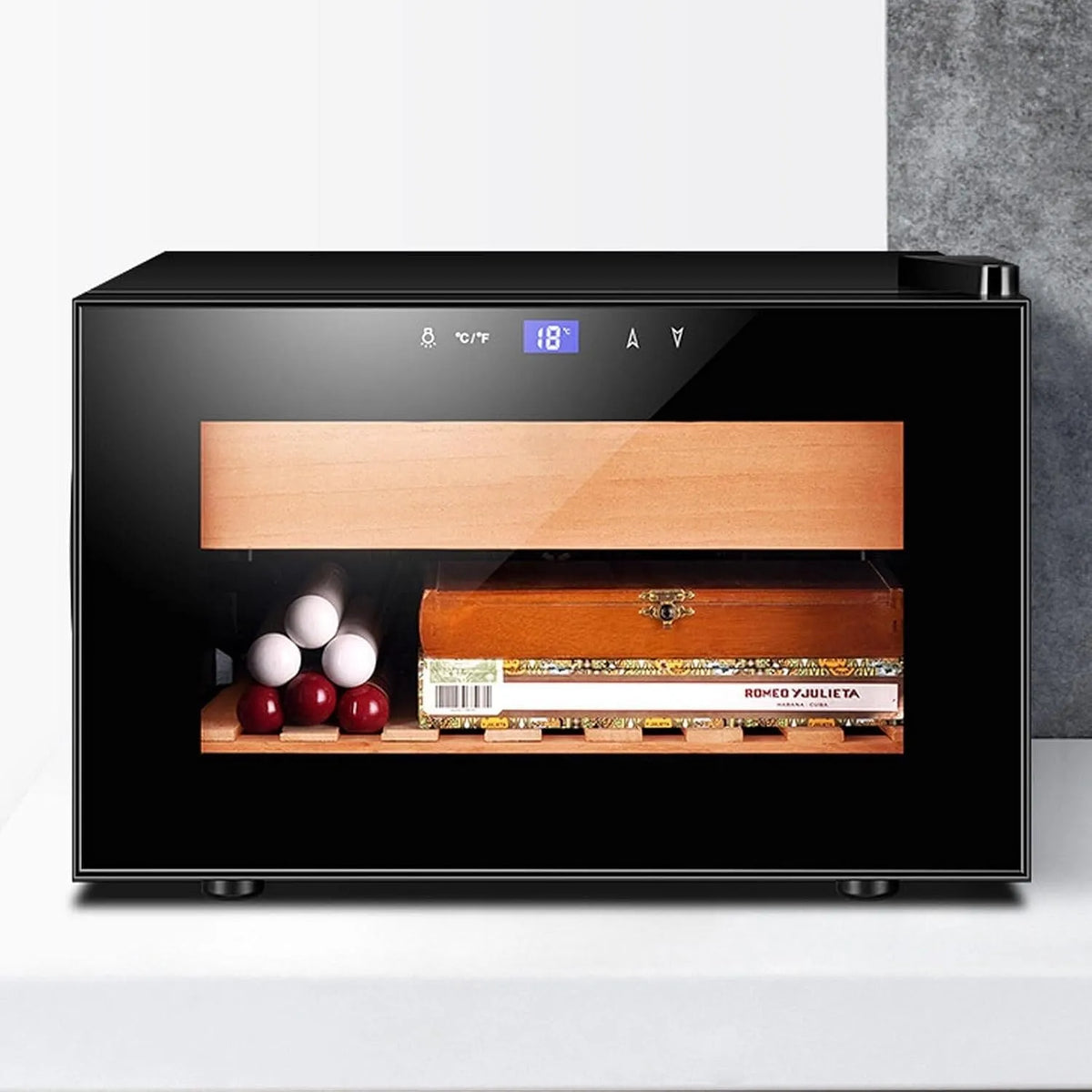 Frigorifero, touch, nero, può ospitare 150 sigari, Smart Touch, Armadio per sigari elettrico, piccolo armadio da tè intelligente a temperatura