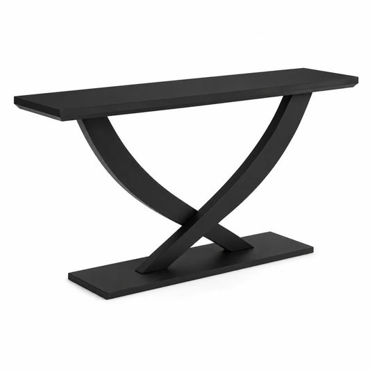 Consolle Rettangolare in Metallo Nero 120x30x80 cm