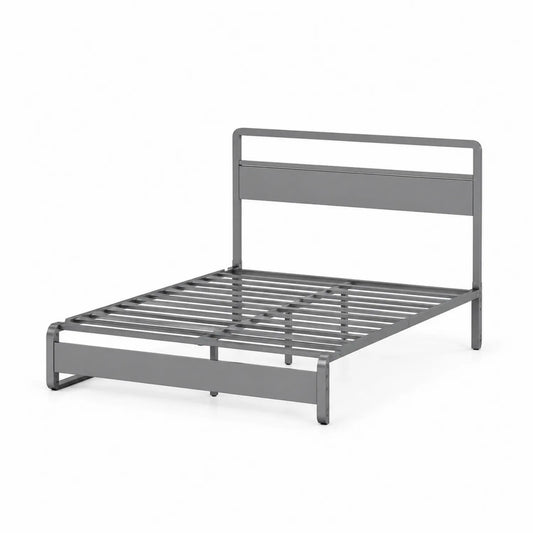 Letto Matrimoniale in Acciaio Grigio 160x200 cm