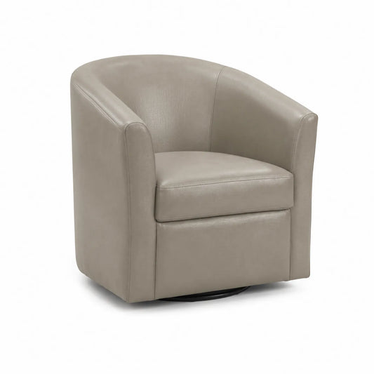Poltrona girevole in pelle sintetica grigia 70x70x75cm