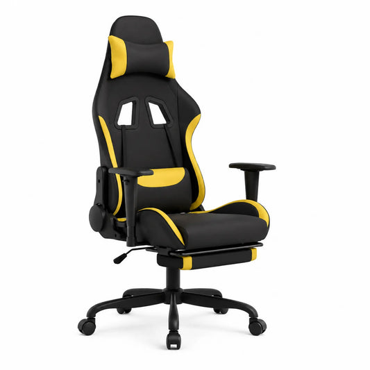 Sedia Gaming in Pelle PU Nero/Giallo