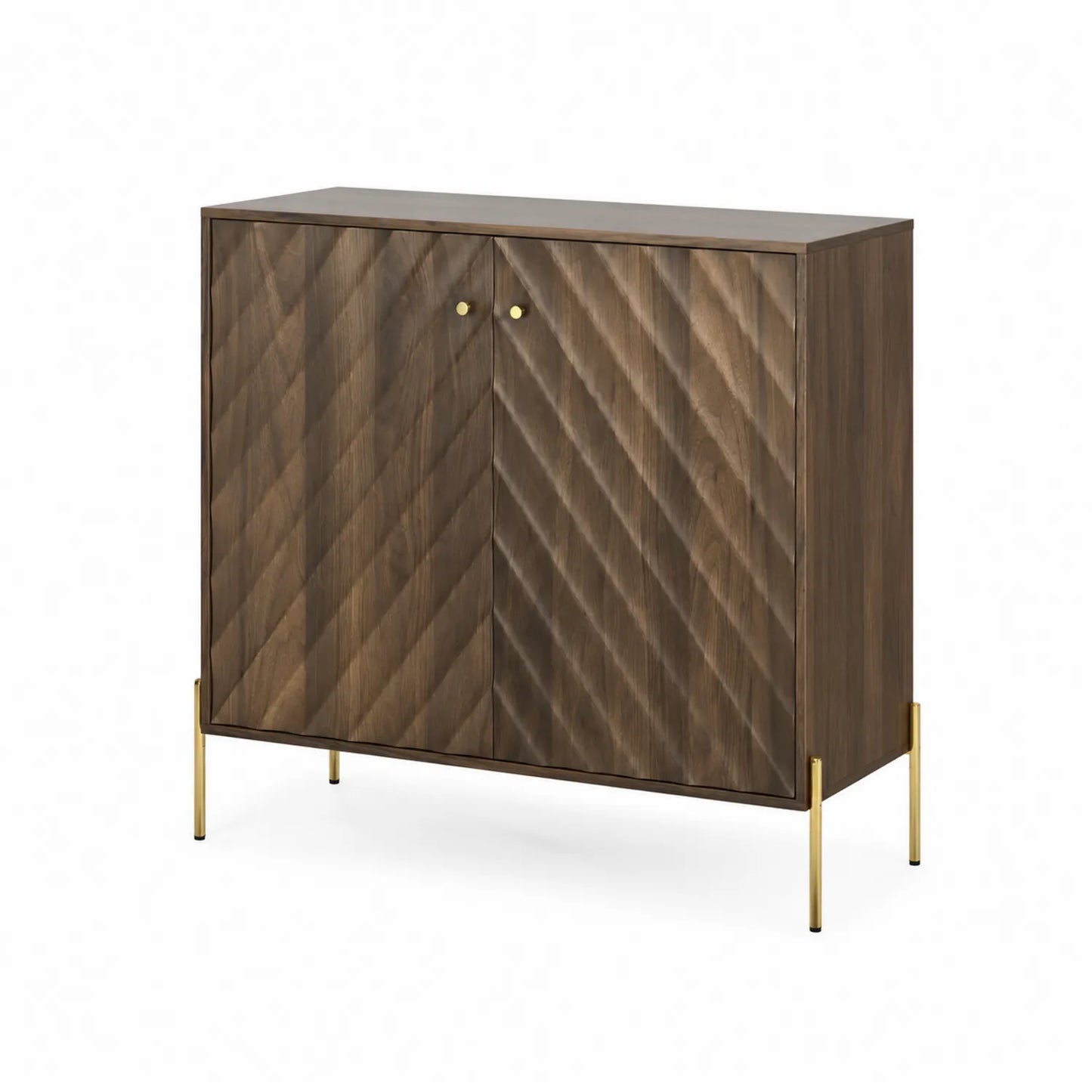 Credenza in legno con gambe in metallo