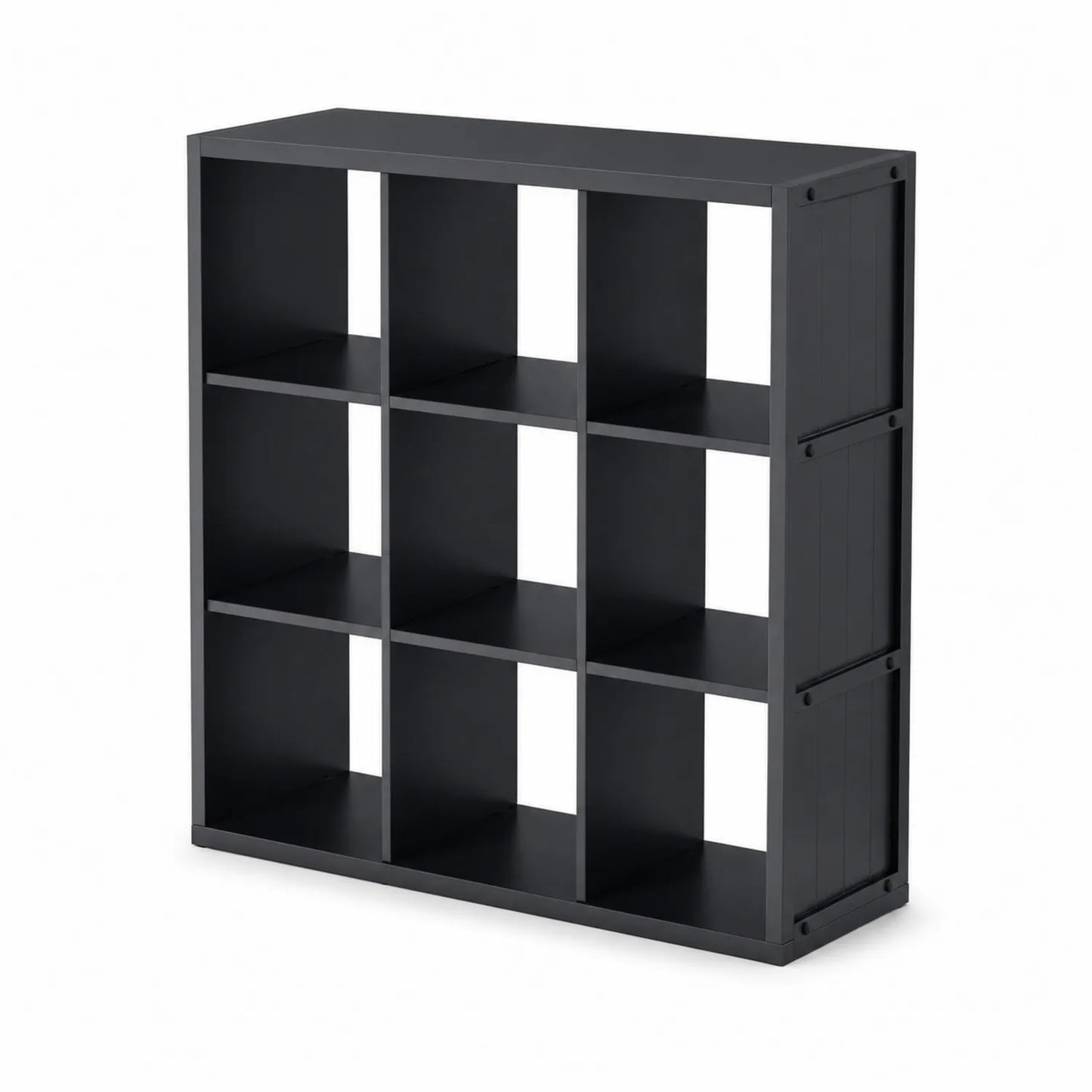 Scaffale a Cubo in MDF Nero 9 Scomparti
