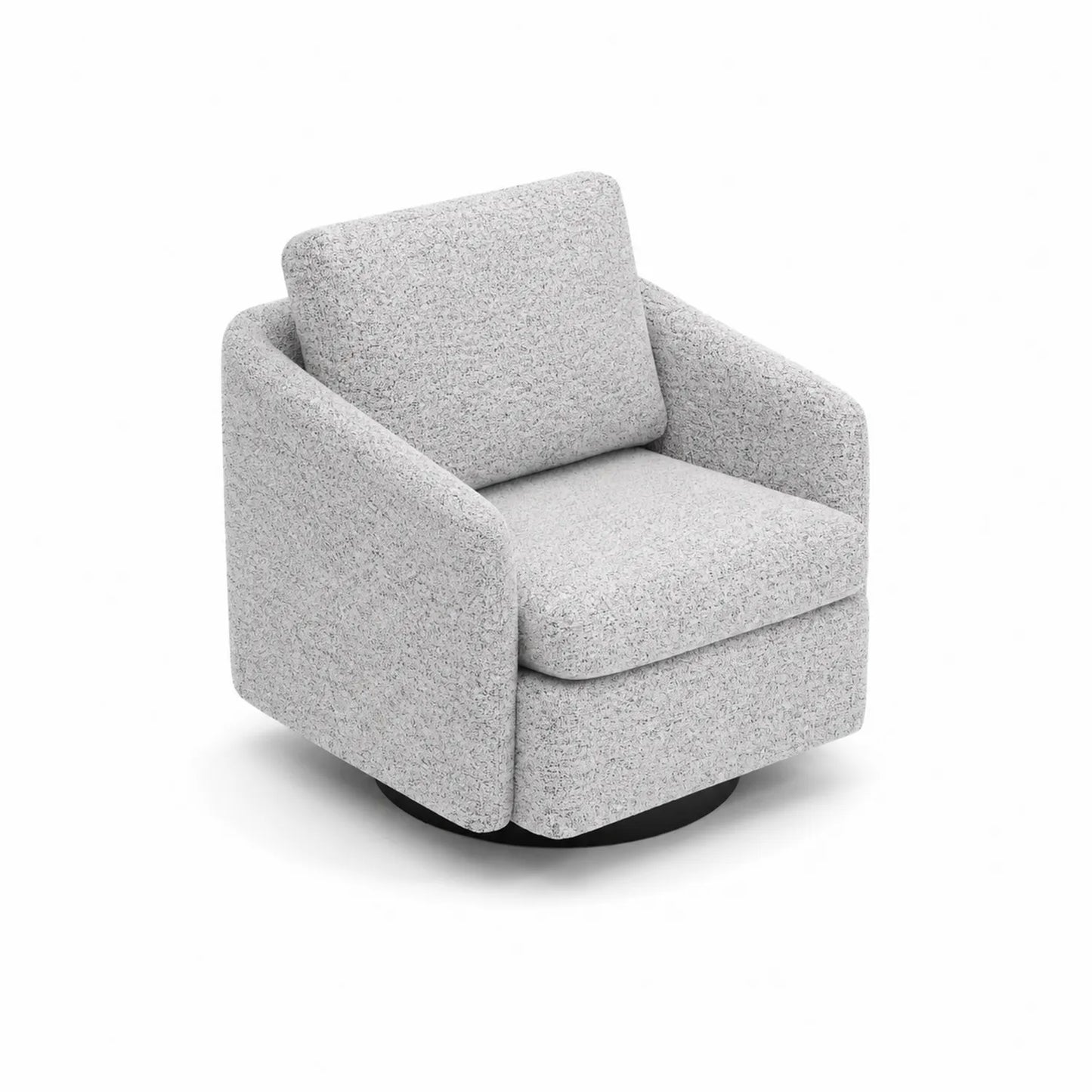 Poltrona girevole in tessuto grigio chiaro