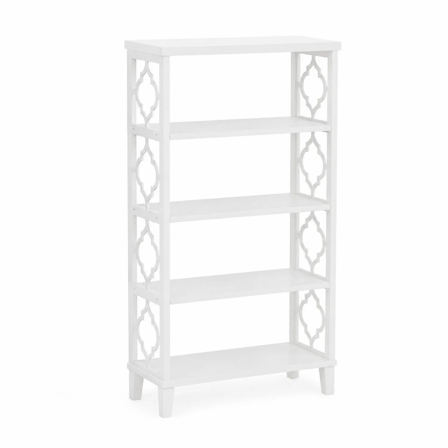 Libreria a 5 Ripiani in Legno MDF Bianco