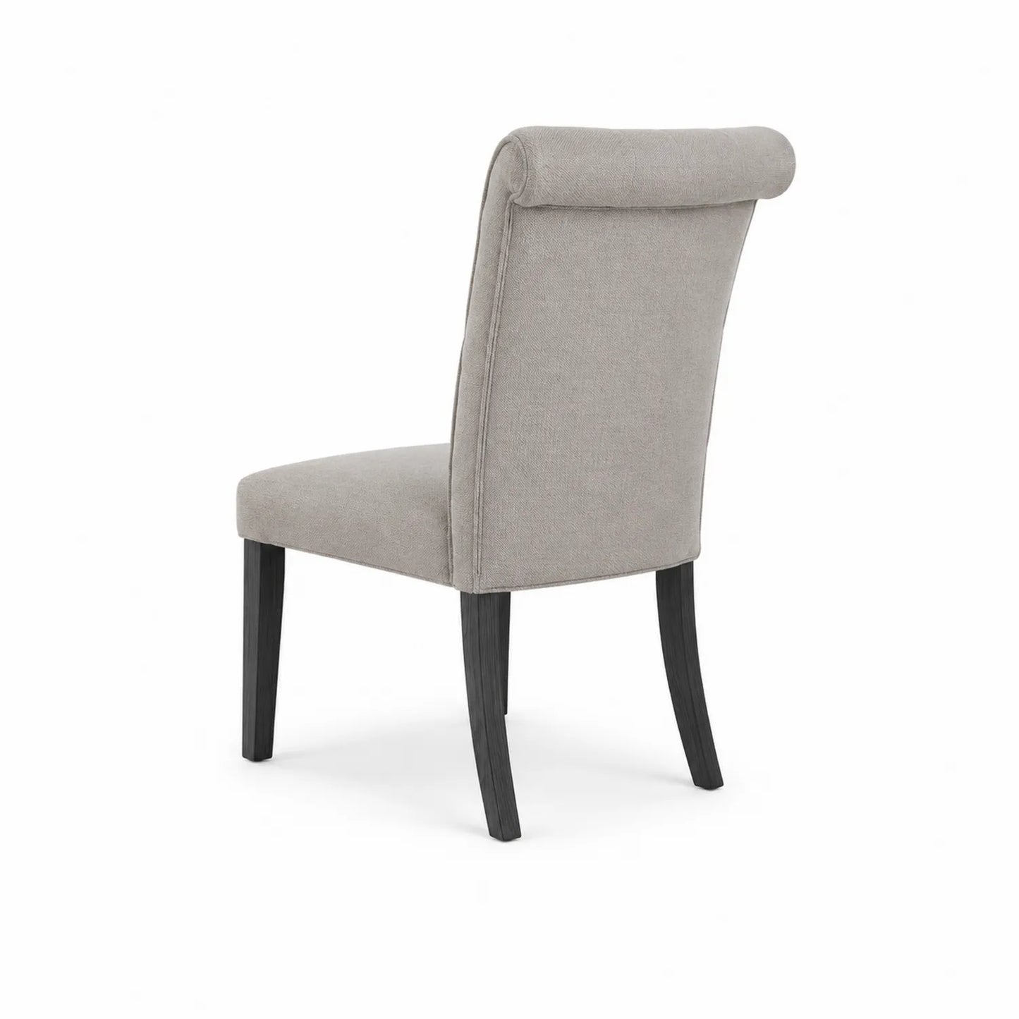 Sedia da pranzo in tessuto poliestere grigio con gambe in legno