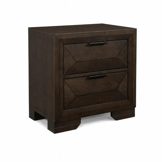 Comodino in legno con 2 cassetti in noce 60x45x55 cm