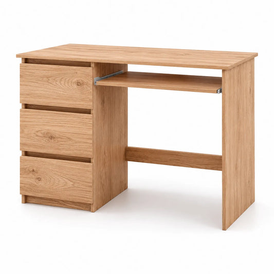 Scrivania con 3 Cassetti in Legno di Rovere