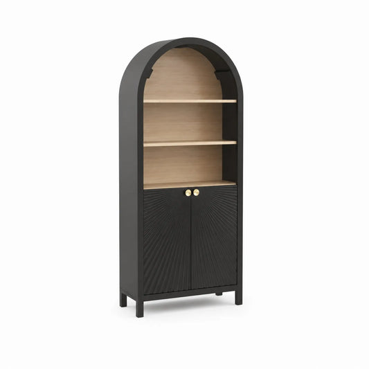 Libreria in MDF e Legno con Ripiani ad Arco H180cm