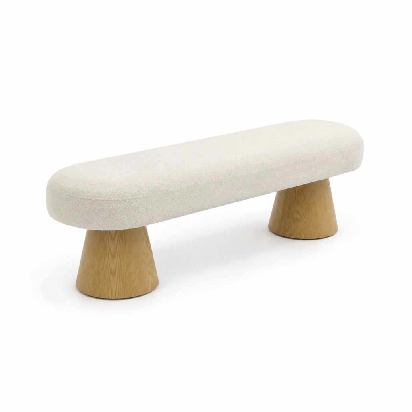 Panca in Tessuto con Base in Legno