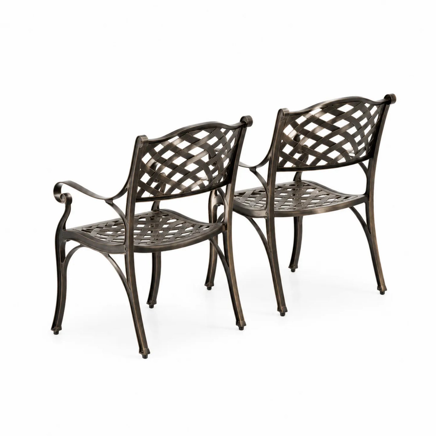 Set di 2 sedie in metallo bronzo per esterno