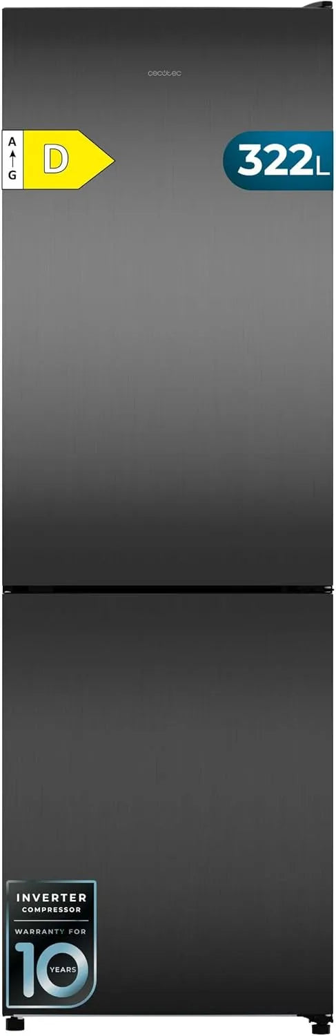 Cecotec Bolero CoolMarket Combi 322i Frigorifero combinato, 322 L, frigo con congelatore, LED Interno, HumidityFlex HUB, Altezza 185, Larghezza 59