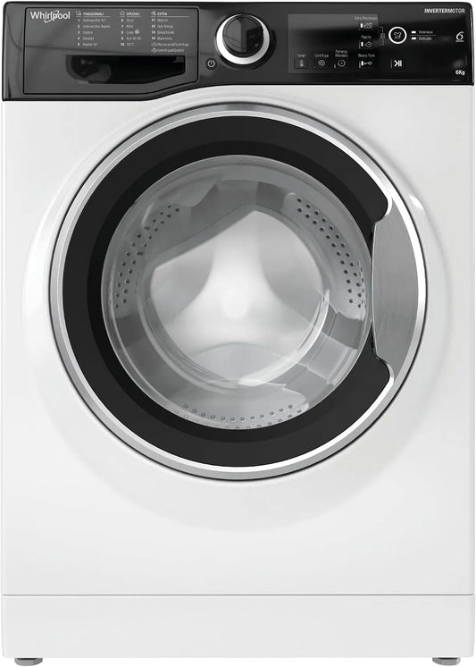 Whirlpool Lavatrice, 59, 5cm, 6 kg, classe energetica E, libera installazione, Centrifuga 1200 Giri Al Minuto, WSB 624 S IT, Altezza 85, Profondità 42