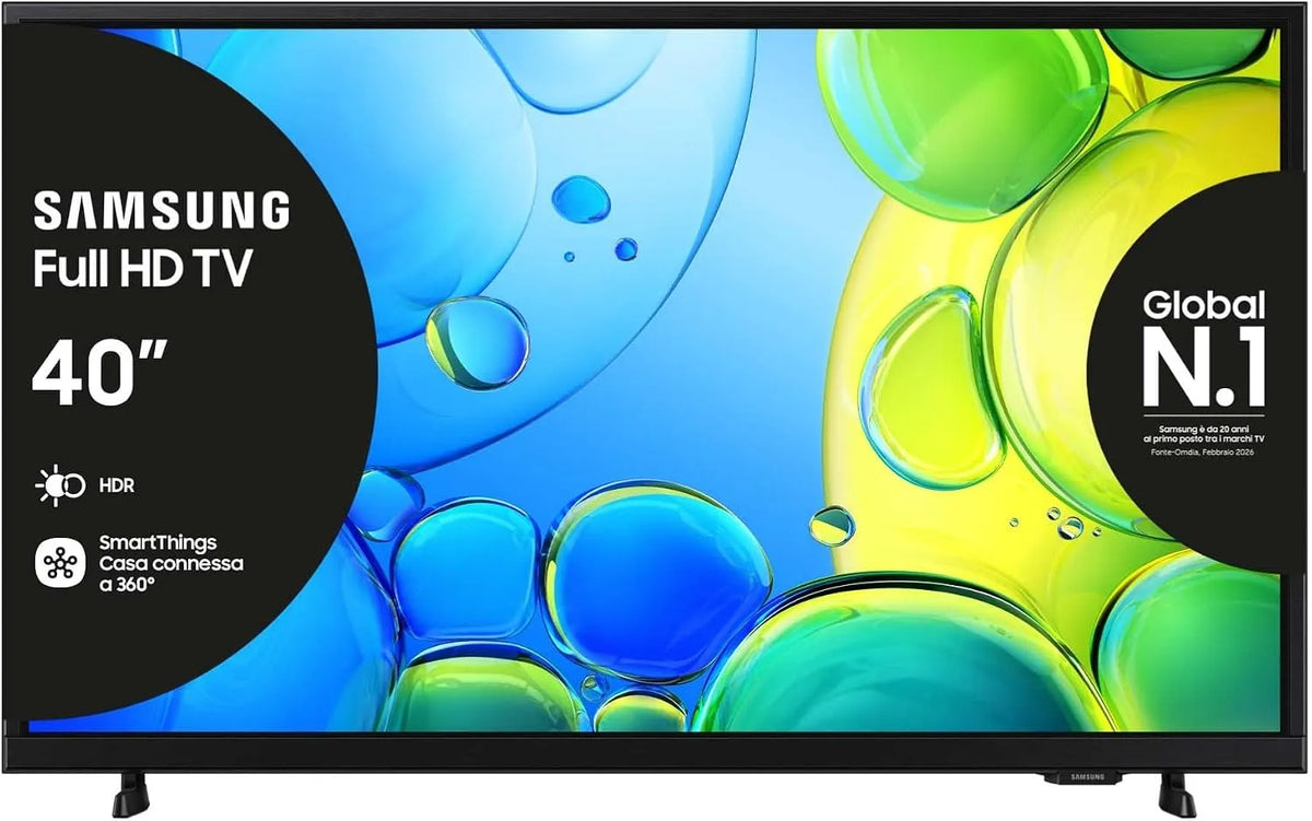 Samsung UE40F6000FUXZT Smart TV, televisore, HDR, Full HD, OTS Lite & Adaptive Sound, SlimLook Design, Smart Experience, 2025, Hyper Real Processor