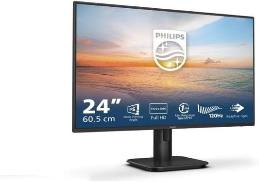 Philips 24E1N1100A HDMI1x Monitor, 24 pollici, 1920 × 1080, 4 ms, 120 Hz, Full HD, pannello IPS, nero, IPS Panel, 4ms GtG, FHD, 120Hz, Speakers