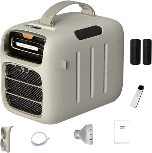 Condizionatore, 420 W, portatile, esterno, 3 velocità, raffreddamento e riscaldamento rapidi, ideale per campeggio, tende, uso esterno, risparmio