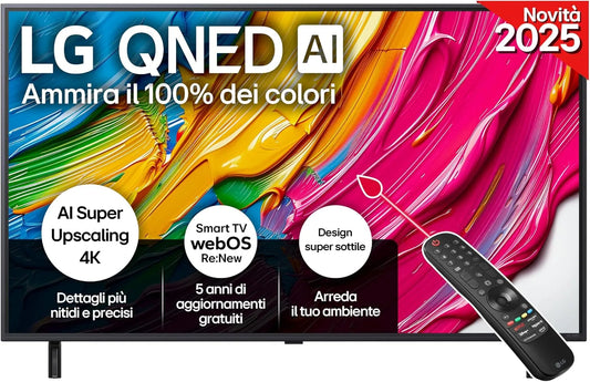 LG QNED80 Smart TV, 50 pollici, televisore, 4K UHD, Serie QNED80 2025 Smart TV 4K - 50QNED80A6A