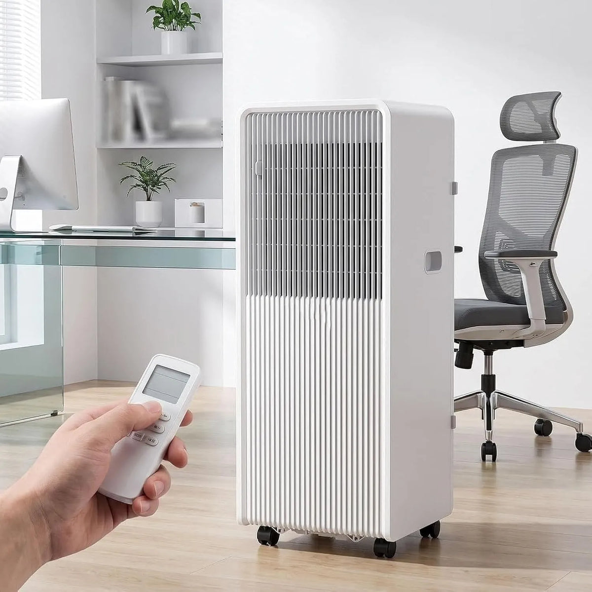 Condizionatore 24H, portatile, timer, 10000 Btu, 4 modalità, SPI, Telecomando, Kit di Installazione per Uffici, con SPI
