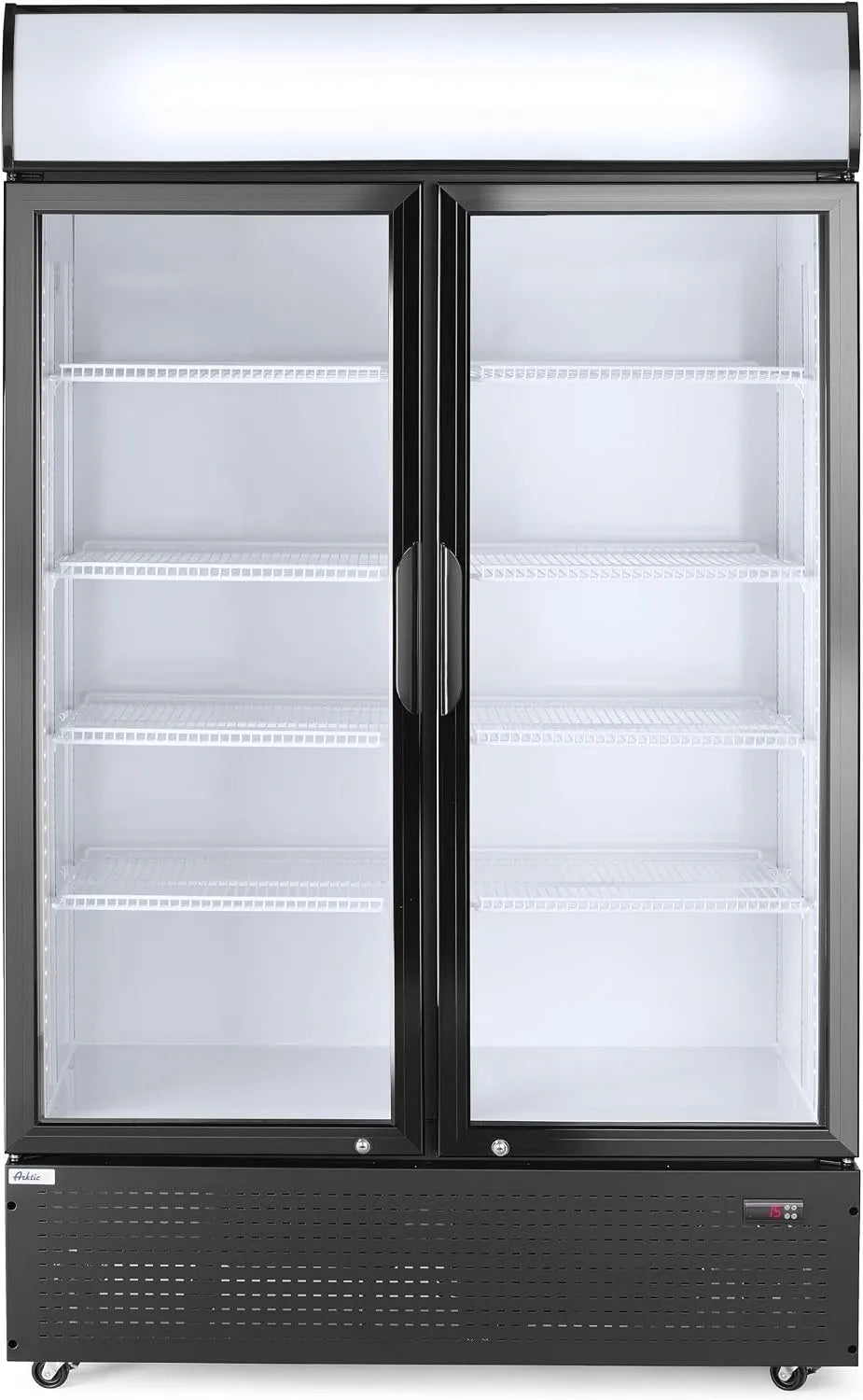 Frigorifero, 512 L, 510 W, 0 a 10 °C, 220 V, acciaio inox, nero, 1120x585x, 1900mm, 2 porte, 512L, 220V, 510W, armadio refrigerato verticale con