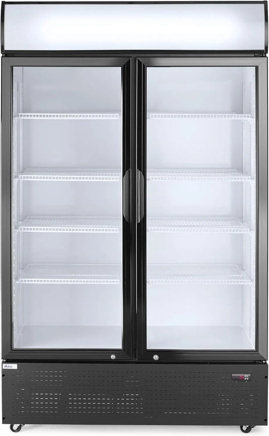 Frigorifero, 512 L, 510 W, 0 a 10 °C, 220 V, acciaio inox, nero, 1120x585x, 1900mm, 2 porte, 512L, 220V, 510W, armadio refrigerato verticale con