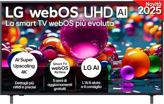 LG UA75 Smart TV, 55 pollici, televisore, 4K UHD, Serie UA75 2025 Smart TV 4K Ultra HD - 55UA75006LA
