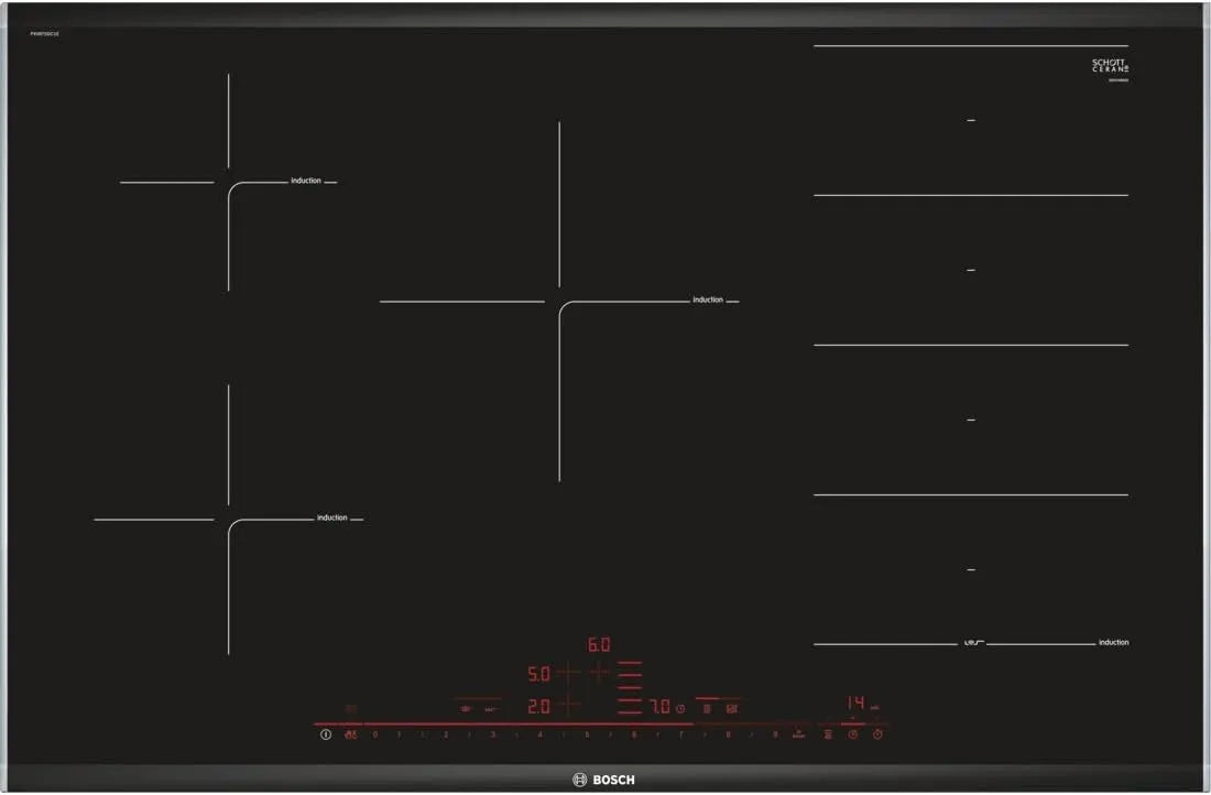 Bosch Serie 8 PXV875DC1E Piano cottura a induzione, piastra a induzione, da incasso, nero