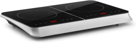 Klarstein Pentola e padella, 3400 W, touch, timer, argento, 10 livelli, vetroceramica, Klarstein InnoChef - Doppia induzione mobile, sensore pentola