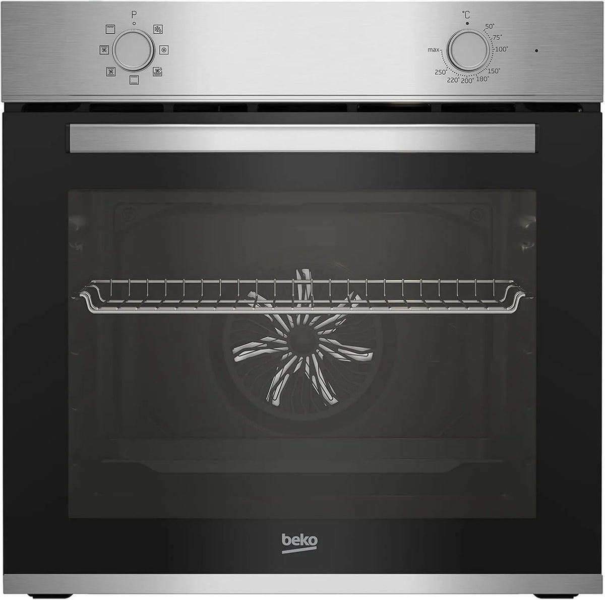 Beko BBIE12000X Forno elettrico, 59, 5 x 59, 4 x 56, 7 cm, 66 L, 6 programmi, da incasso, acciaio inox, 6 funzioni di cottura, altezza x larghezza x