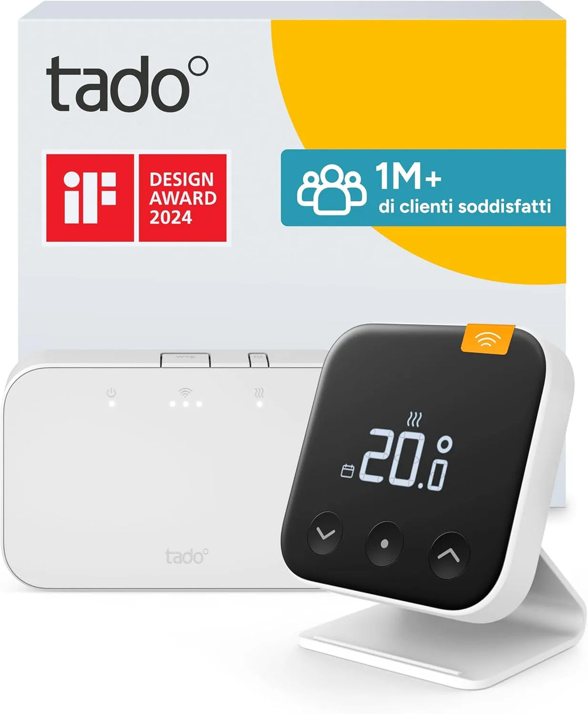 Prodotto Kit base + supporto Funziona con la maggior parte delle caldaie e pompe di calore, tado° Termostato Intelligente Wireless X, Relè, OpenTherm