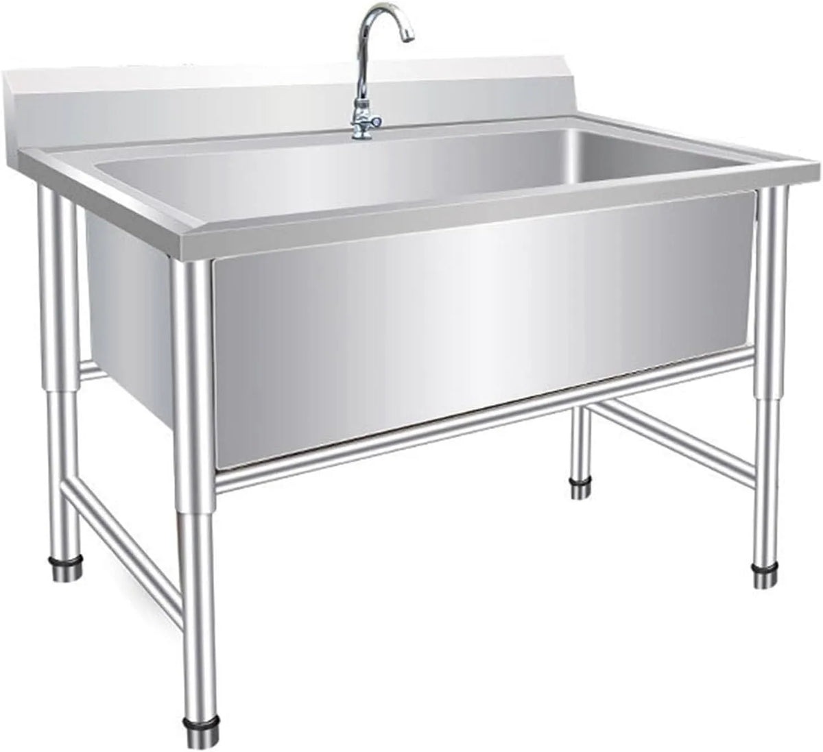 Lavello da cucina, 80x60x80cm, libera installazione, industriale, professionale, acciaio inox, 4x23, 6x31, lavello commerciale a 1 scomparto