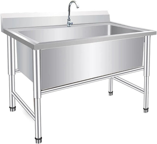 Lavello da cucina, 80x60x80cm, libera installazione, industriale, professionale, acciaio inox, 4x23, 6x31, lavello commerciale a 1 scomparto