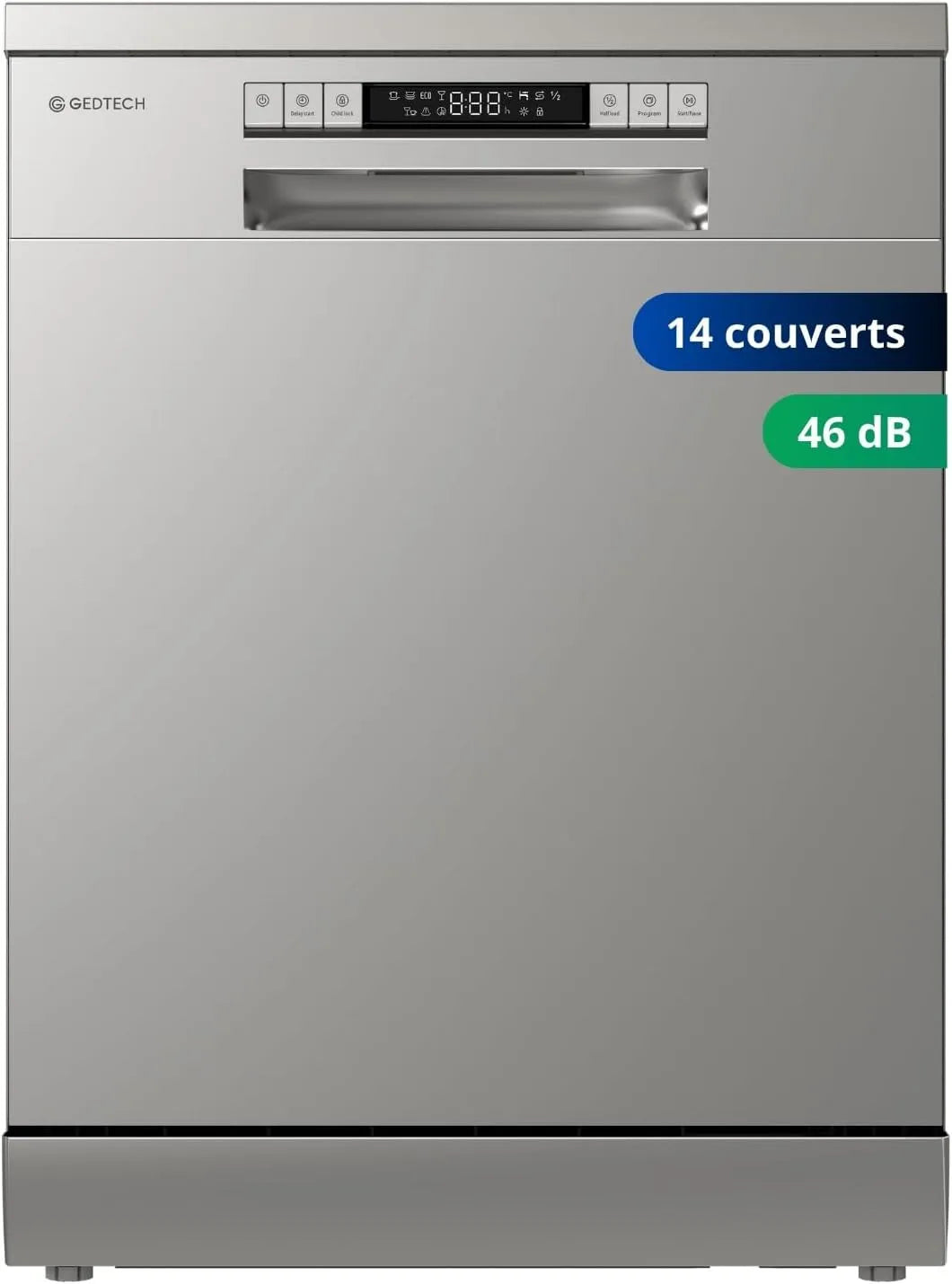 Lavastoviglie, 49 dB, classe energetica E, GEDTECH GLV1249SL, GEDTECH GLV1249SL - Lavastoviglie da tavolo -12 posate - 49 dB - Avvio ritardato